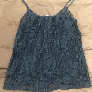 Navy blue lace tank